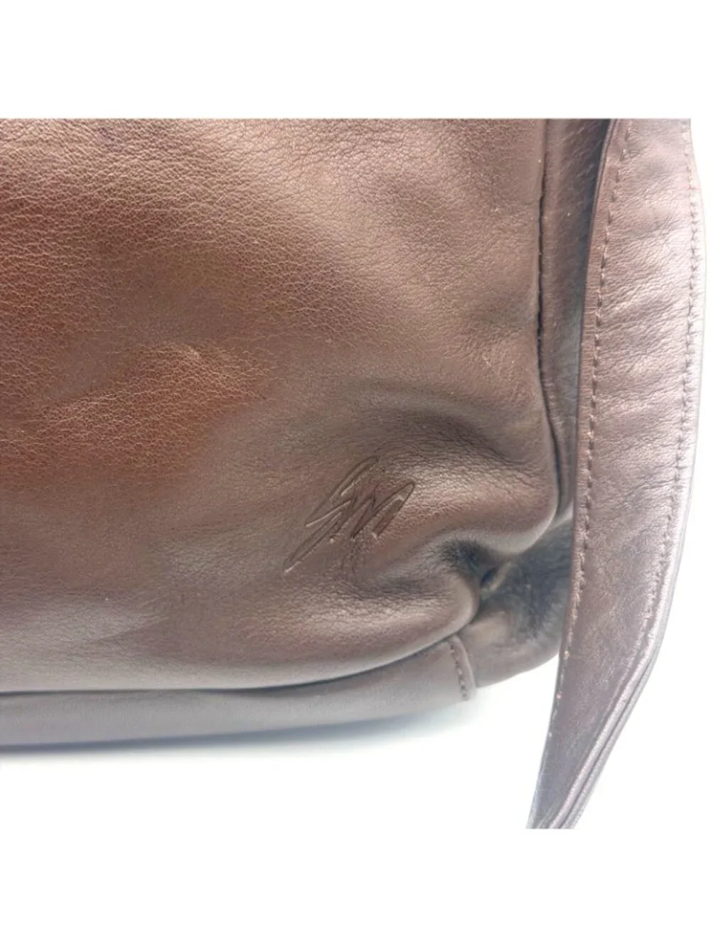 Stone Mountain Brown Leather Crossbody Shoulder Bag Organizer Purse Zip Pocket